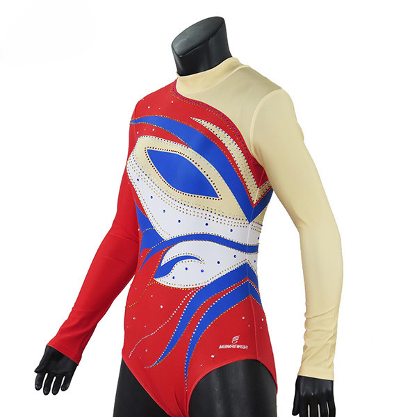 Stretchable Long Sleeve Gymnastics Leotards For Girls Sublimation Printing