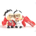 Custom 3D Figurine Key Ring Souvernir, Soft Touch PVC Key Ring Key Accessory
