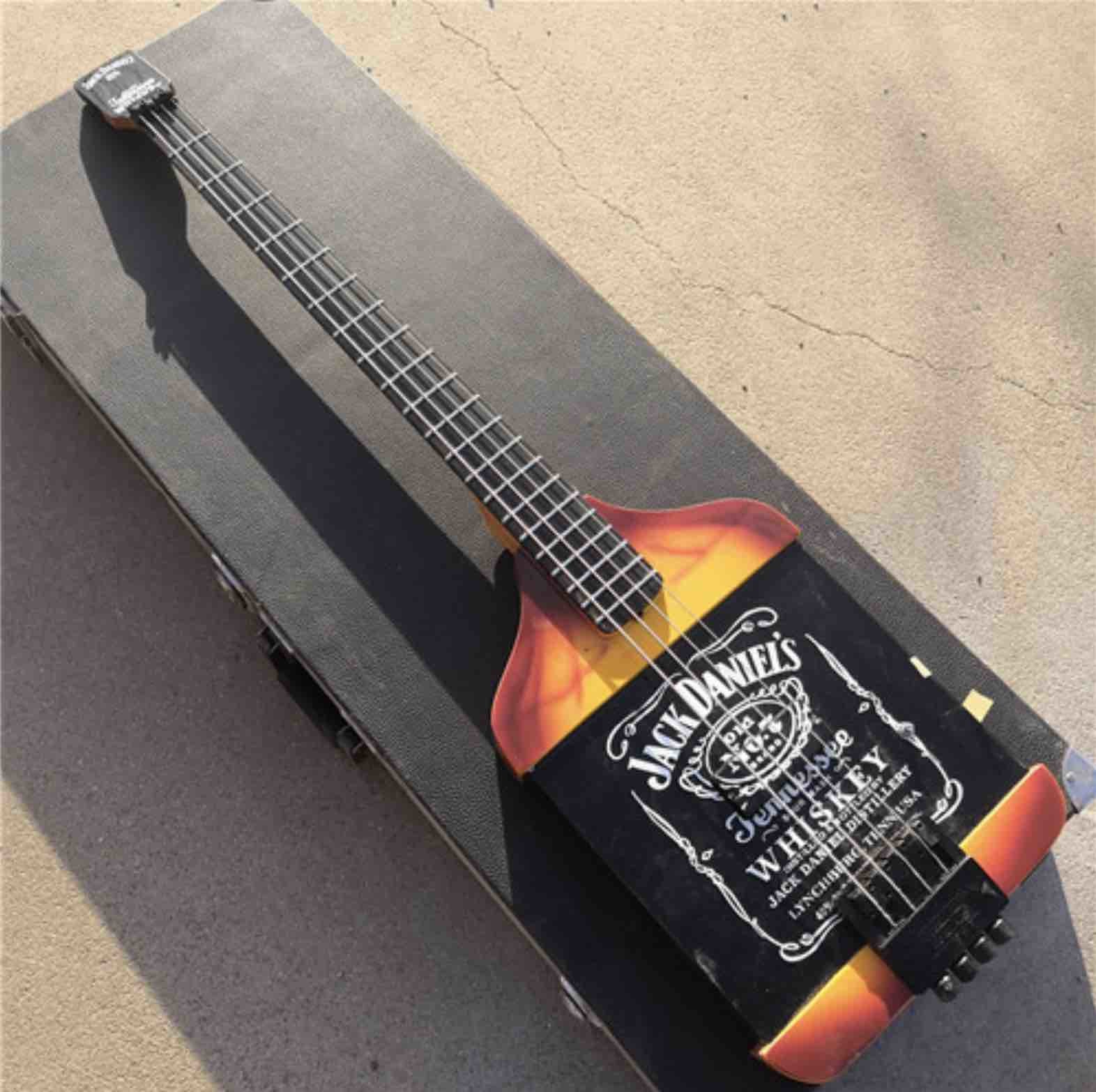 4 String Jack Daniels Electric Bass Guitar Set Neck Body Mahogany Body Rosewood Fingerboard Free Shipping