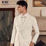 White Shawl Lapel Men's Wedding Groom's Suit Formal Dress Tuxedo Suit Woven by