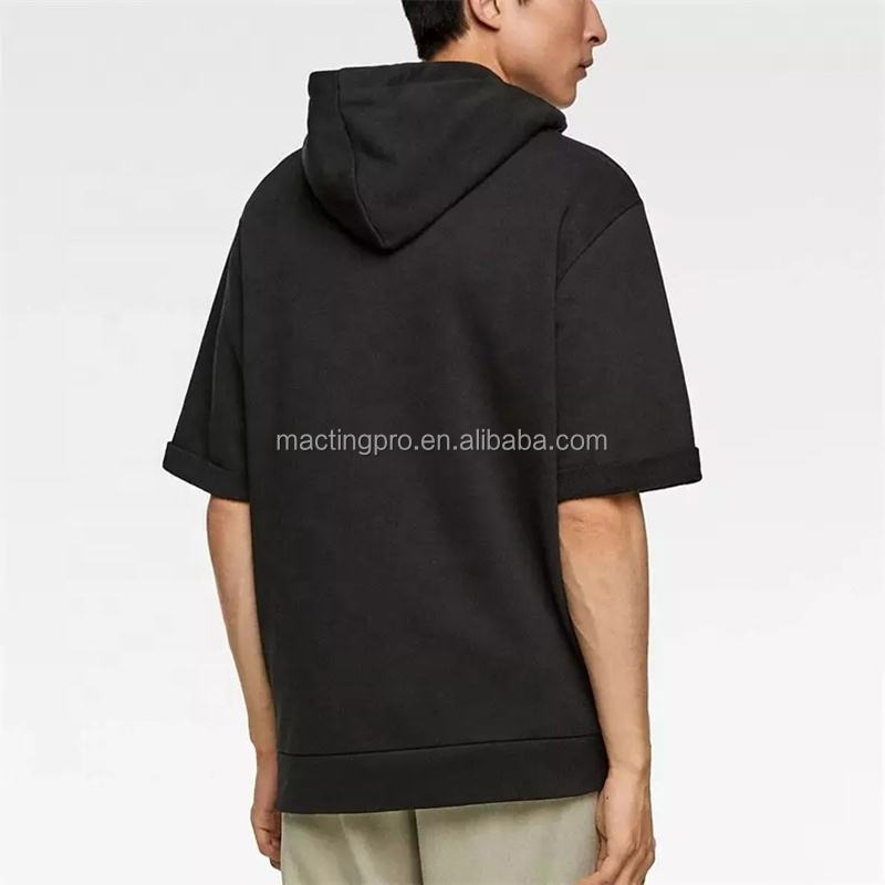 Cotton French Terry Men'S Oversized T Shirt Blanks Drop Shoulder Hoodie In Colorful Fabric