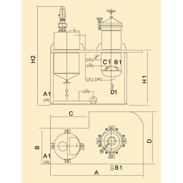 Small Vertical Pressure Leaf Filter With Automatic Valve Discharge Vibration System