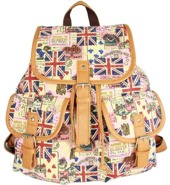 Female new national wind canvas shoulder bag backpack schoolbag shoulder bag