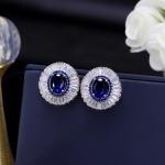 Hip Hop Zircon Diamond Earring Round Earring Simple CZ White Bling Stud Earrings