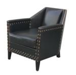 Leather/PU upholstery oak wood hotel lounge chair/single sofa/living room single