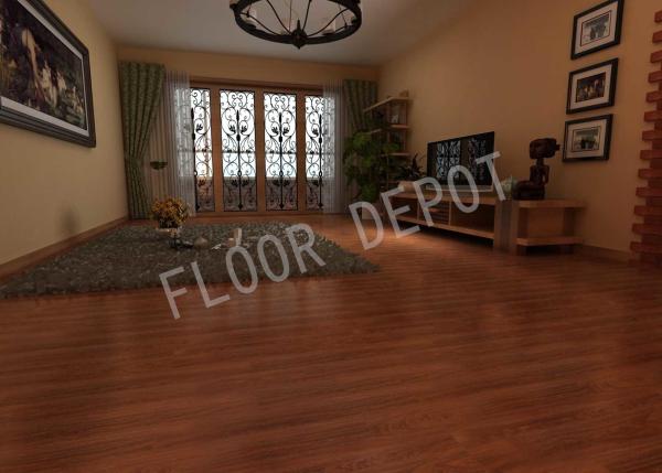 Anti Water HDF Laminate Wood Flooring E1 Oak Color Waxed Crystal Texture Living
