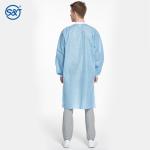 disposable lab coat blue full length SMS 42G