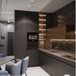 Modular Kitchen Cabinets 2024 Customized Veneer Color for Modern Wooden Luxury