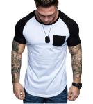 Small Quantity Garment Manufacturer Men'S Crew Neck T - Shirt Raglan Colorblock