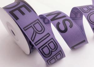 Wholesale Embossed Printed Ribbon Labels , Personalised Gift Ribbon With Words Custom from china suppliers