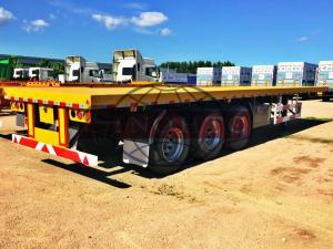 China Container 48 FT Flatbed Trailer , Standard FUWA Tri Axle Flatbed Trailer on sale