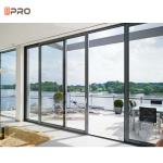 Noiseless Double Glass Patio Sliding Doors Frameless Aluminum