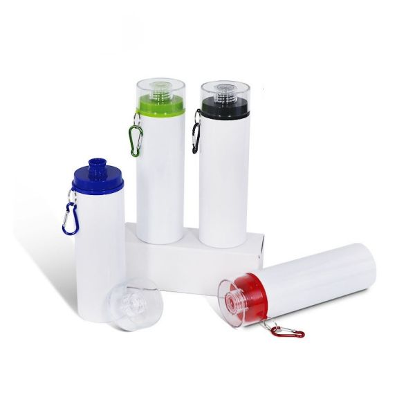 750ml Sublimation Aluminum Sport Water Bottle With Carabiner Blanks