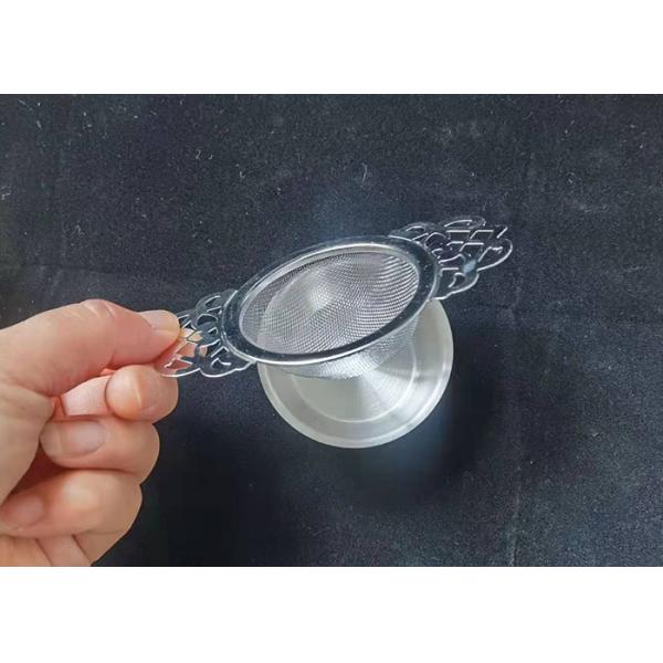 Drip Bowl Lace Extra Fine Mesh Stainless Steel Tea Strainer Double Handled
