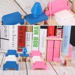 Classical 26CM Wooden Dolls House Furniture Diy Miniature Dollhouse Accessories
