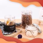 Empty Clear Candy Cookie Jar 500ml Wide Mouth Food Plastic Jars With Screw Top