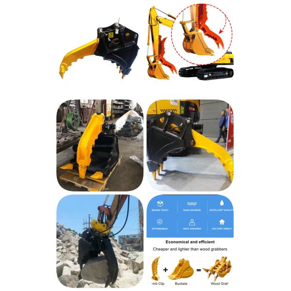 Mini Excavator Hydraulic Power Thumb Bucket Attachment Q345B Steel Excavator Parts