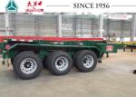 Heavy Duty 20 FT 3 Axle Skeletal Container Trailer With High Transport