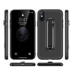 Color Red Carbon Fiber Invisible Kickstand TPU Case Back Cover For IphoneXS