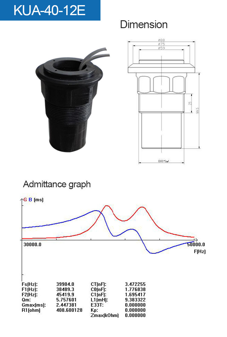 Industrial Ultrasonic Transducer Sensor High Security Plastic Housing Material