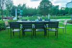 Black 11 Pieces Plastic Wood Modern Outdoor Garden Furniture Table Set 8-10