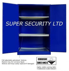 Wholesale 2 Door Lockable Corrosive Safety Storage Cabinets With 3 Plastics Trays / Zinc Lever Lock from china suppliers