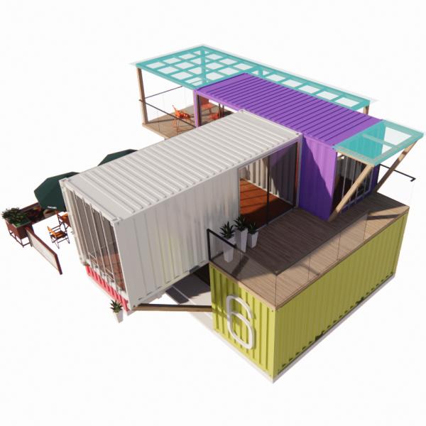 Easy Assembly and Disassembly 20ft/40ft Modular Prefab Storage Shipping Container Homes Bar with Aluminum Alloy Windows