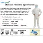 Non Woven Hooded Disposable Coveralls Pp Pe Laminated Sf White Color With Boot