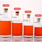 Hot Stamping Luxury Glass Wine Bottle 375 ml 500 ml 700 ml for Refillable Vodka