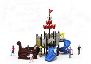 Wholesale Double Lane Slide Kids Plastic Playground Equipment AntiUV For Amusement Park from china suppliers