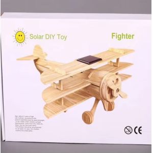 Natural Wood Airplane Kids Toys Solar Educational Toys Juguetes