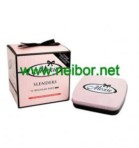 Wholesale custom order mini size hinged lid sanitary pad tin box from china suppliers