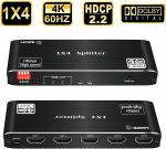 1 In 4 Out HDMI In Splitter 2.0 HDCP 2.2 60HZ HD TV Crossover 1x4 Ports Box Full