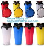 Dog Travel Water Bottle Collapsible Bowls, 2 in 1 Pet Food Container with