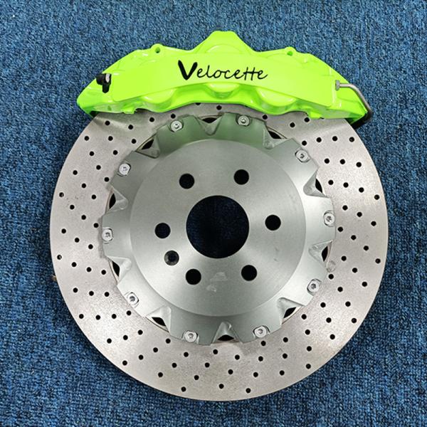 355mm 380mm 405mm GT6 Calliper On Car With CVZ Center Adapters Drilled Brake
