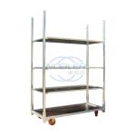 Hand Flower Danish Container Cart Hot Galvanizing Rubber Wheel