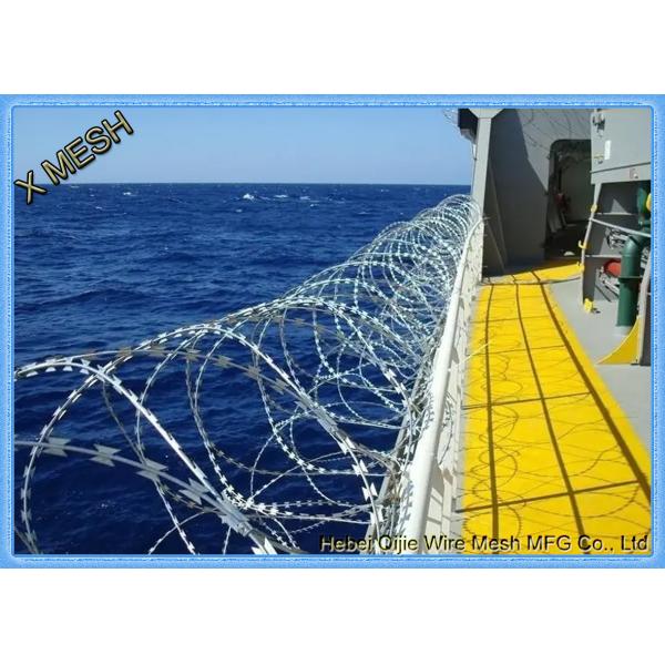 concertina razor wire install on vessel