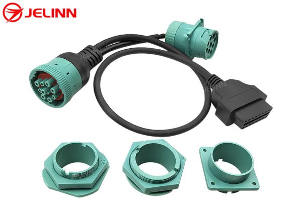 Deutsch J1939 Male Female to OBD 2 OBD2 Connector Splitter Y Cable With 4