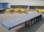 Carbon Steel Flatbed Semi Trailer 40000kg With Dual Line Braking System