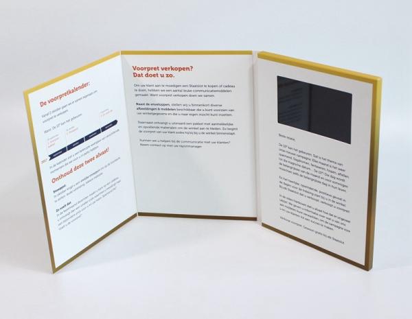 A4 Size Portrait Lcd Video Greeting Card , Full Colors Video Brochure For