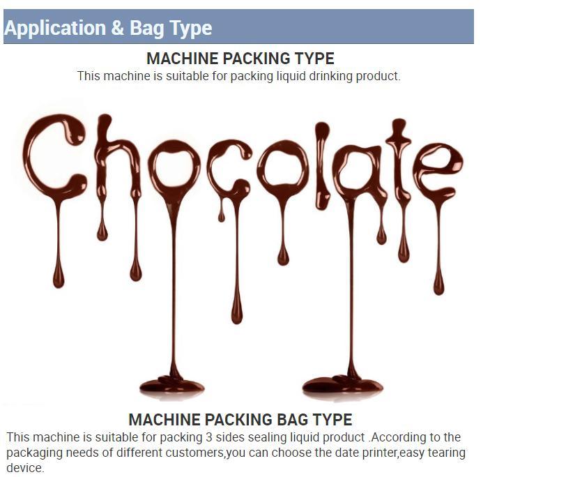 Liquid Chocolate/Coffee/Milk Fully Automatic Food Filling Packaging Machine