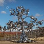 L7.6m Stainless Steel Sculpture People Tree Mirror Polished