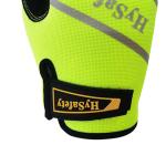 Waterproof Hysafety Mechanics Wear Gloves Medium Duty Hi Vis Green Spandex Back
