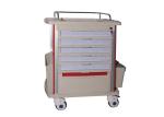 Double Sided Trays Medical TrolleysEquipment Cart With Aluminum Columns