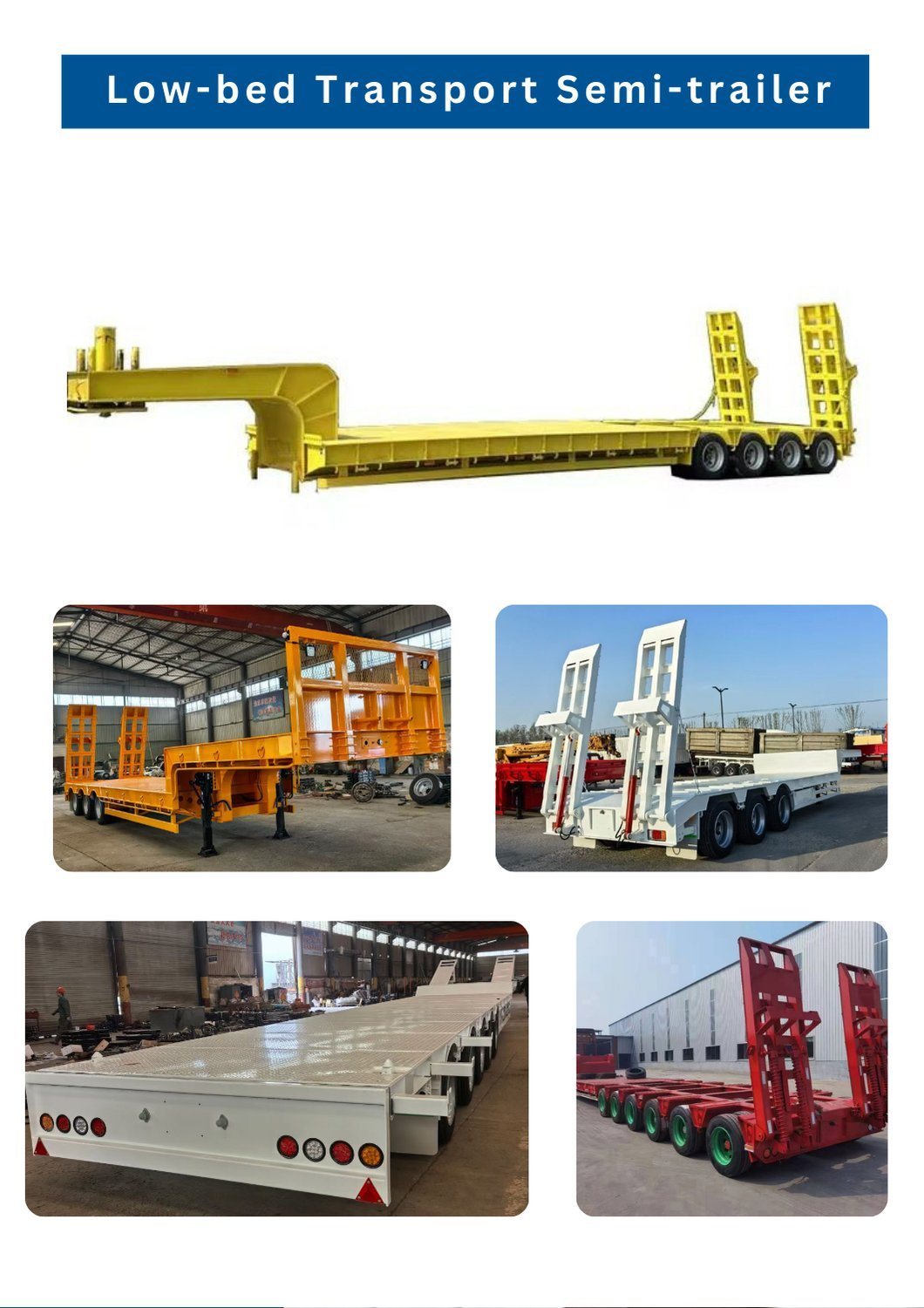 Samsung Six-Axle Low-Bed Semi-Trailer, 100-Ton Construction Machinery Transport Semi-Trailer