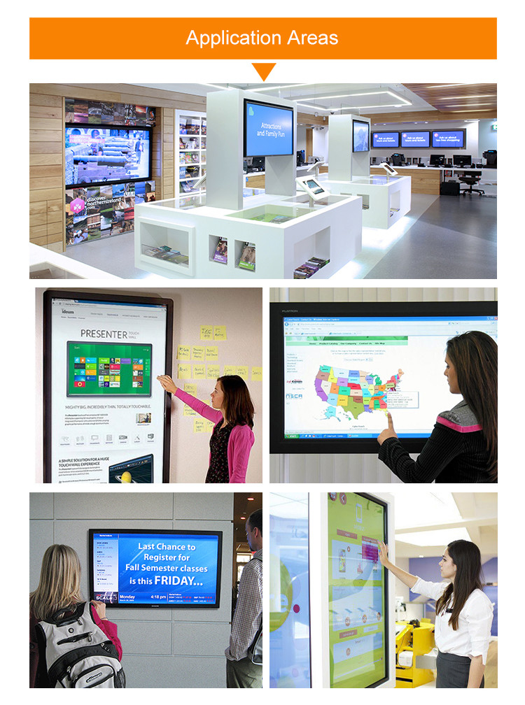 Black Loop Tft Wall Mounted Advertising Display 43'' x2 3g 4g Wifi MP4 Player