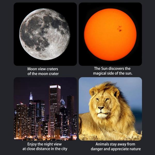 EQ80900 Refracting Telescope Focal Length 900Mm Adjustable Portable Travel Telescopes for Astronomy, with Equatorial Mount