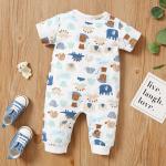 New Long Baby Creeper One Piece Baby Snap Baby Cotton With Printing Newborn Boys