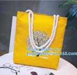 Wholesale white color letters series printing rough rope handle cotton canvas