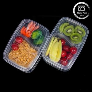Wholesale Two Compartment Biodegradable Takeaway Containers Plastic Bento For Fast Food from china suppliers